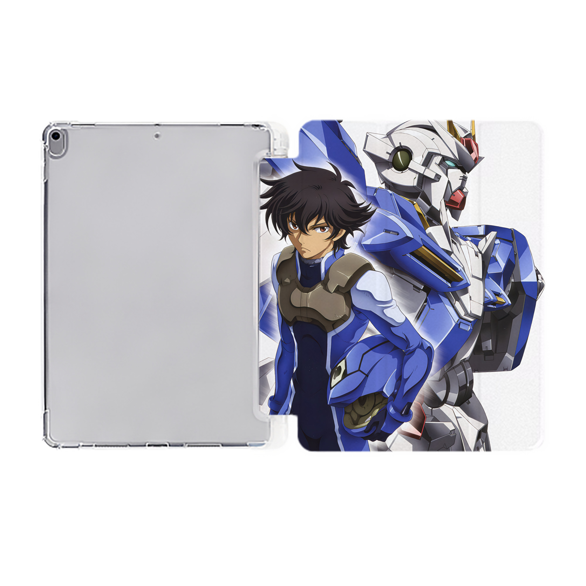 （画像用） 機動戦士ガンダム Mobile Suit Gundam IPad ケース ペン収納付き 三つ折りスタンド PUレザー×シリコン 対応機種9.5/10.5/10.9インチ